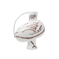 Pablo Pitcher, White w/ Dark Brown Decor