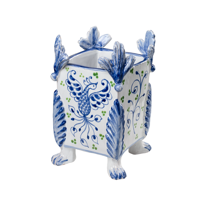 Garden Party Cachepot with Blue Phoenix