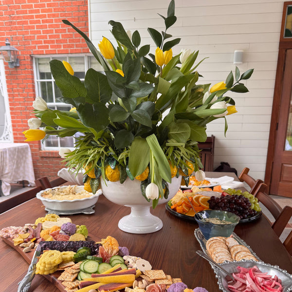 Footed Bowl with Lemons