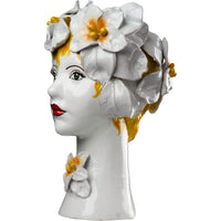 Small Ceramic Head Vase, w/ Magnolia Med