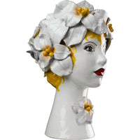 Small Ceramic Head Vase, w/ Magnolia Med