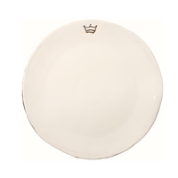 Gold Rim Dinner Plate with Crown, Set of 4