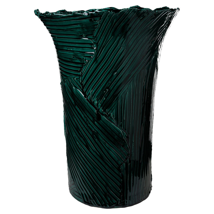 Textured  Vase, Large, Emerald Green