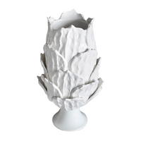 Foliage Footed Vase, White