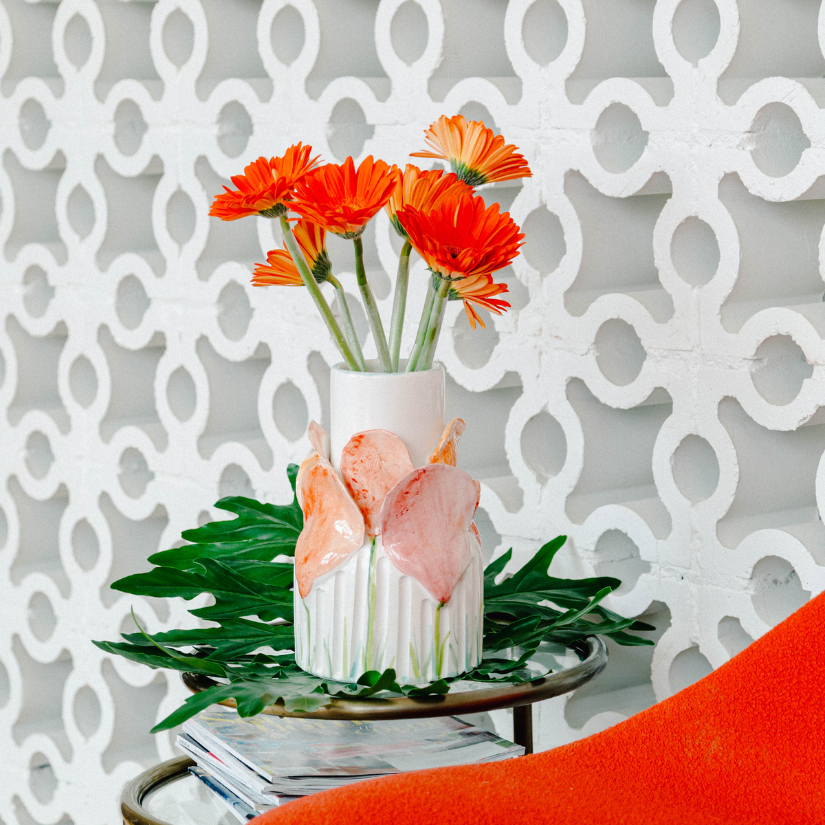 Colorful Flower Vase with Vibrant Petals