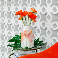 Colorful Flower Vase with Vibrant Petals