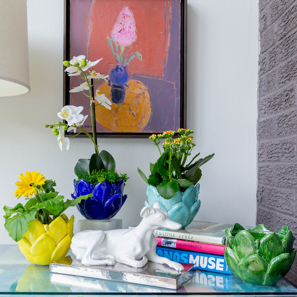 Aqua Artichoke Cachepot