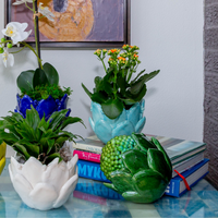Aqua Artichoke Cachepot