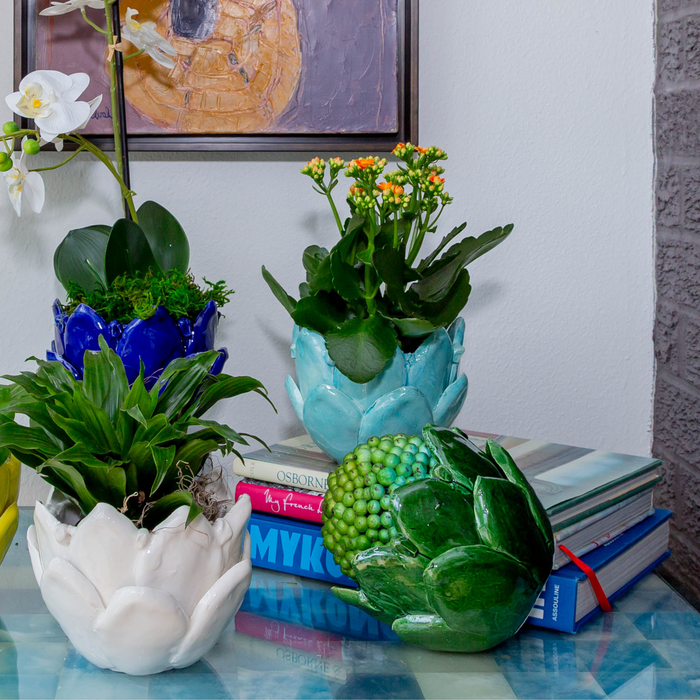 Aqua Artichoke Cachepot