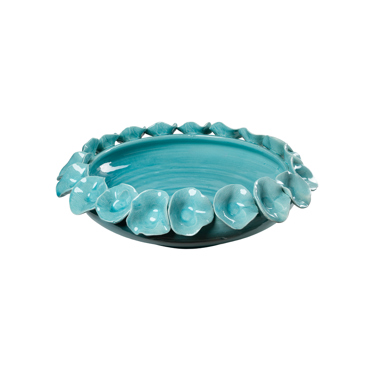 Bowl with Petals, Turquoise
