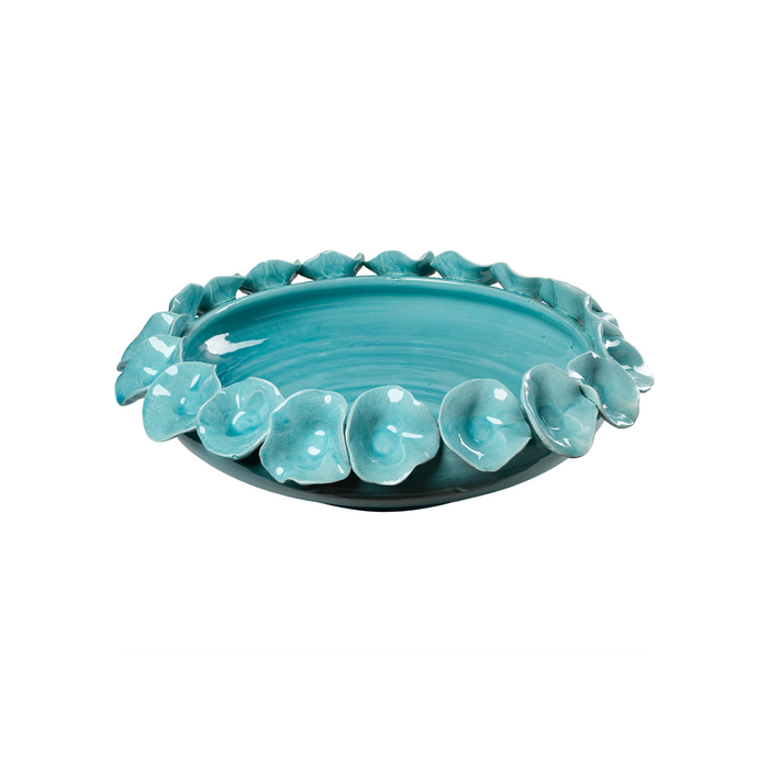 Bowl with Petals, Turquoise