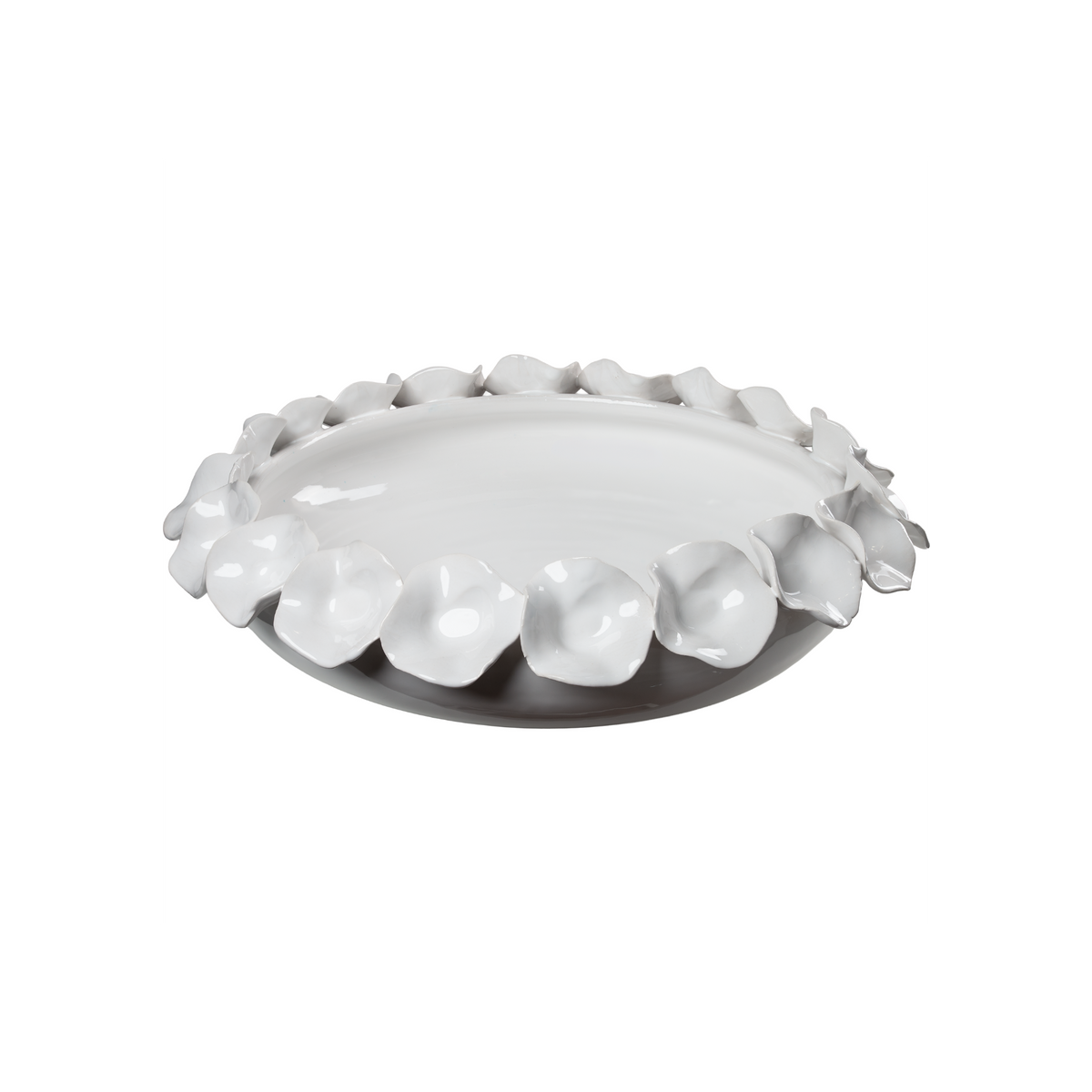 Bowl with Petals, White
