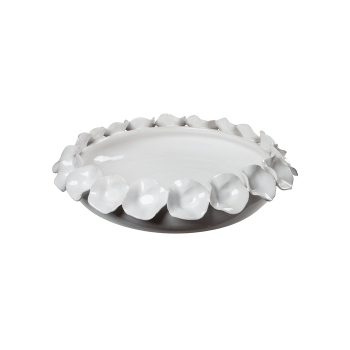 Bowl with Petals, White