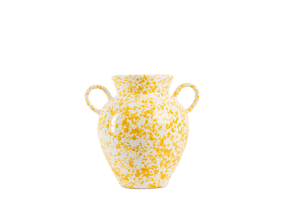 Taverna Speckled Two Handled Jug, Yellow/White