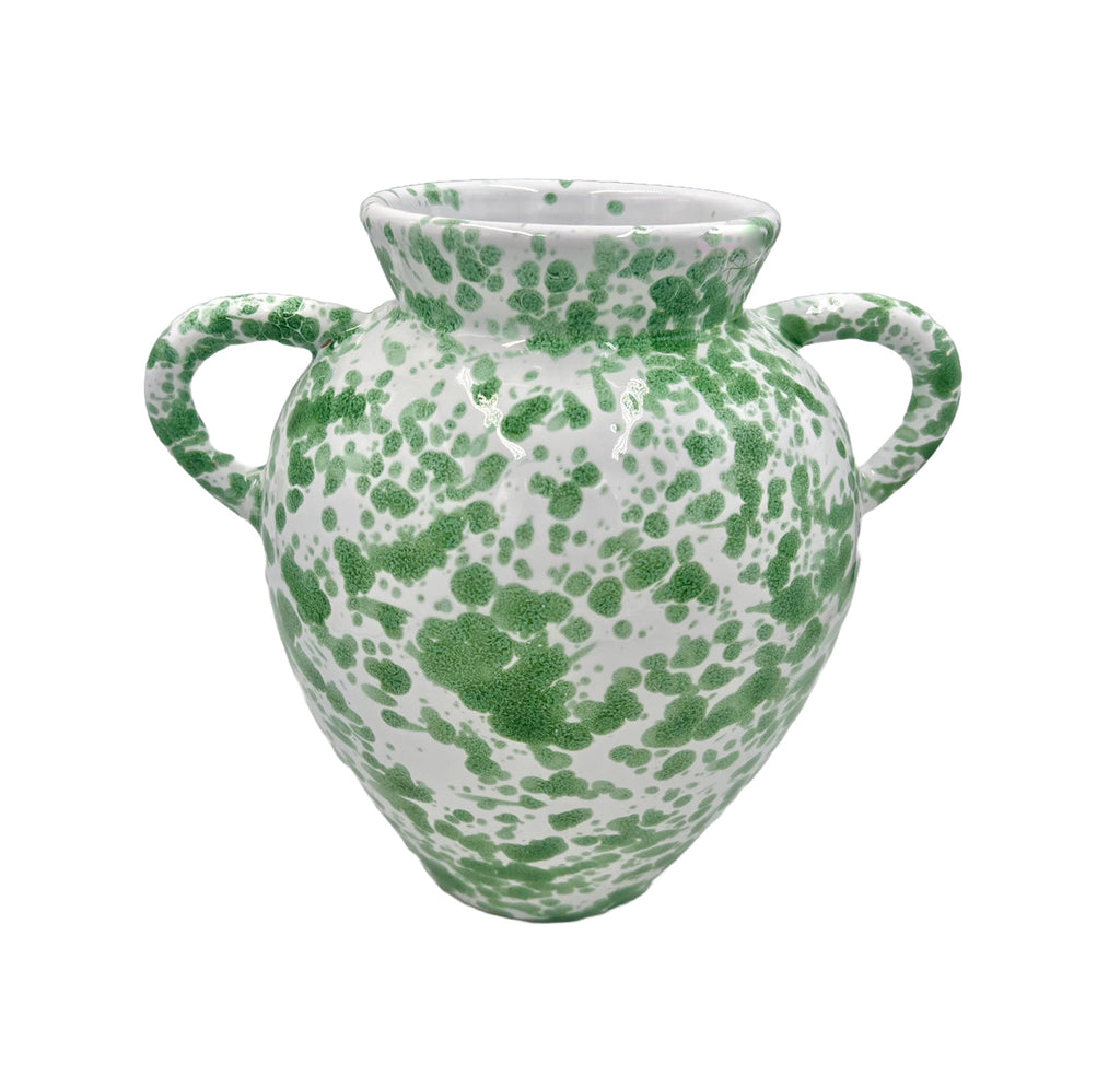 Taverna Speckled Two Handled Jug, Green/White