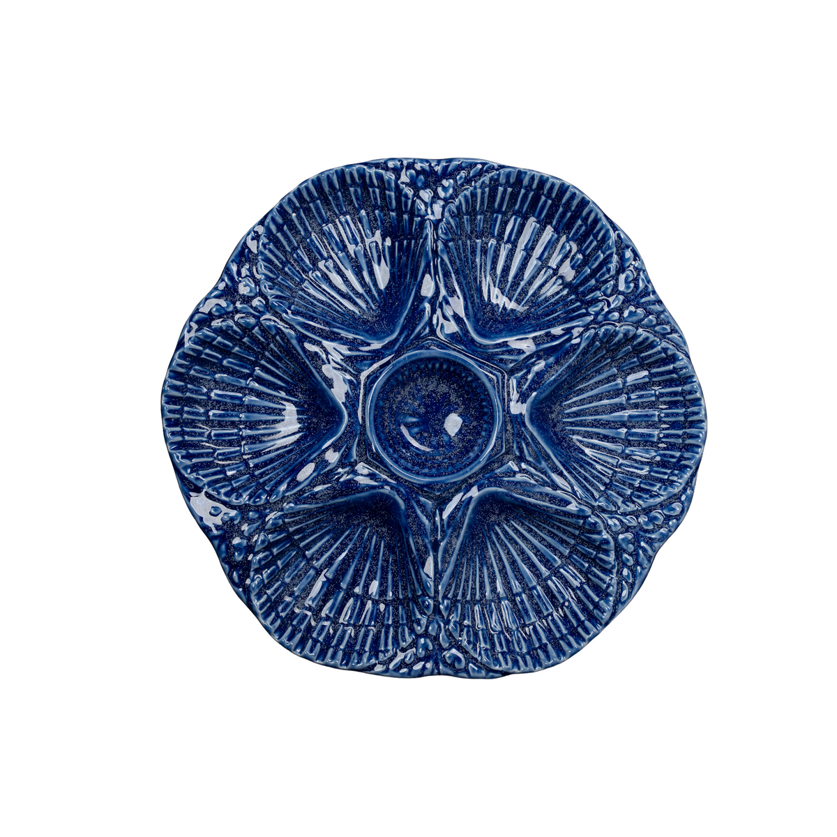 NOLA Oyster Plate, Cobalt, Set of 2
