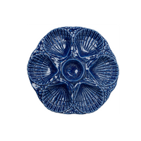 NOLA Oyster Plate, Cobalt, Set of 2