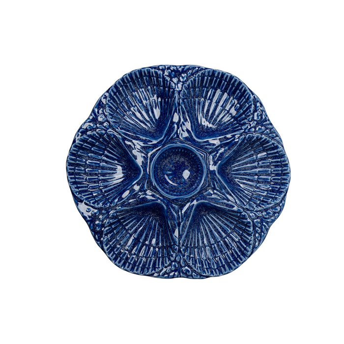 NOLA Oyster Plate, Cobalt, Set of 2
