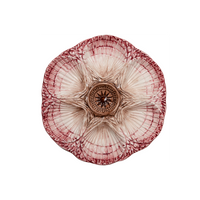 NOLA Oyster Plate, Cream & Burgundy, Set of 2