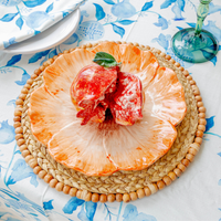 Elisabetta Flower Dinner Plate, Orange, Set of 2