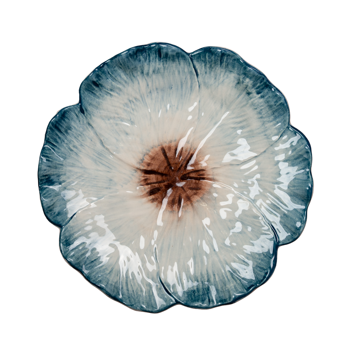 Elisabetta Flower Dinner Plate, Blue, Set of 2