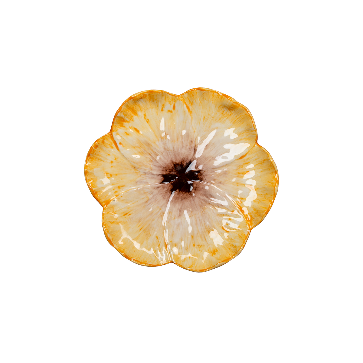 Elisabetta Flower Dessert Plate, Yellow, Set of 2