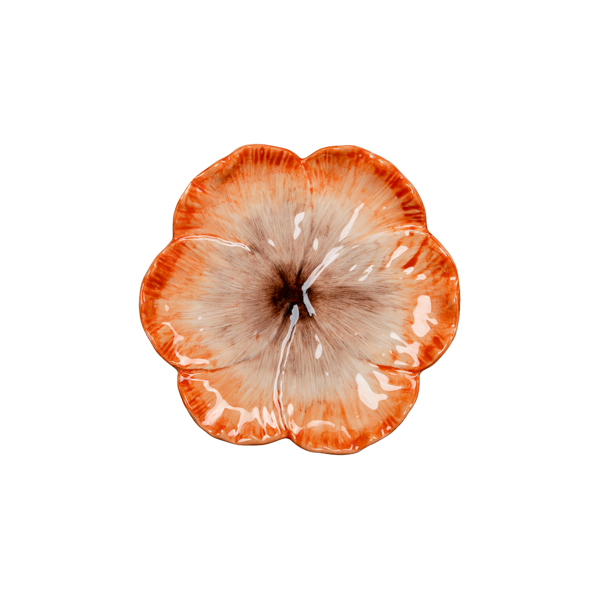 Elisabetta Flower Dessert Plate, Orange, Set of 2