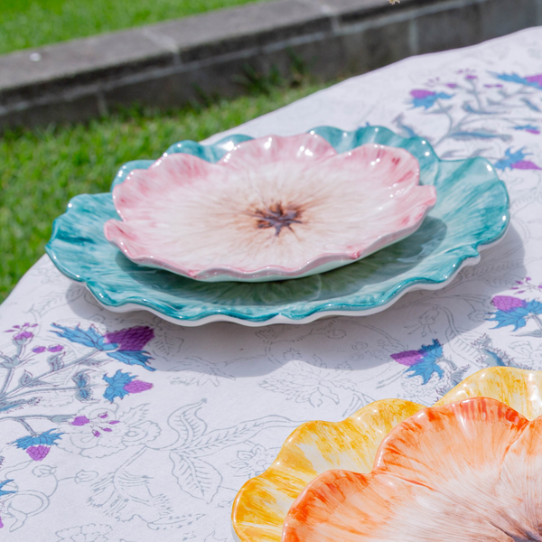 Elisabetta Flower Dessert Plate, Pink, Set of 2