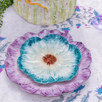 Elisabetta Flower Dessert Plate, Green, Set of 2