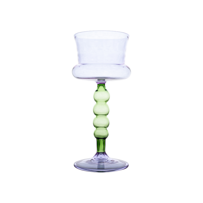 Palazzo Square Wine Glass, Lavender & Green, Set of 4