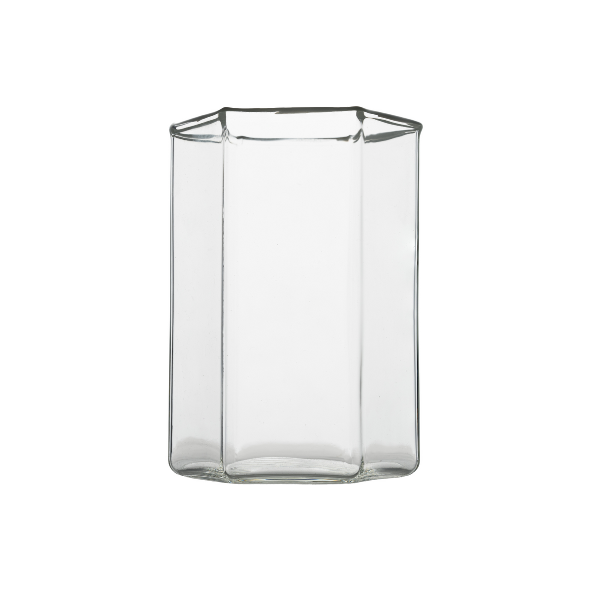 Hampton Hexagon Tumbler, Clear with White Rim, Set of 4