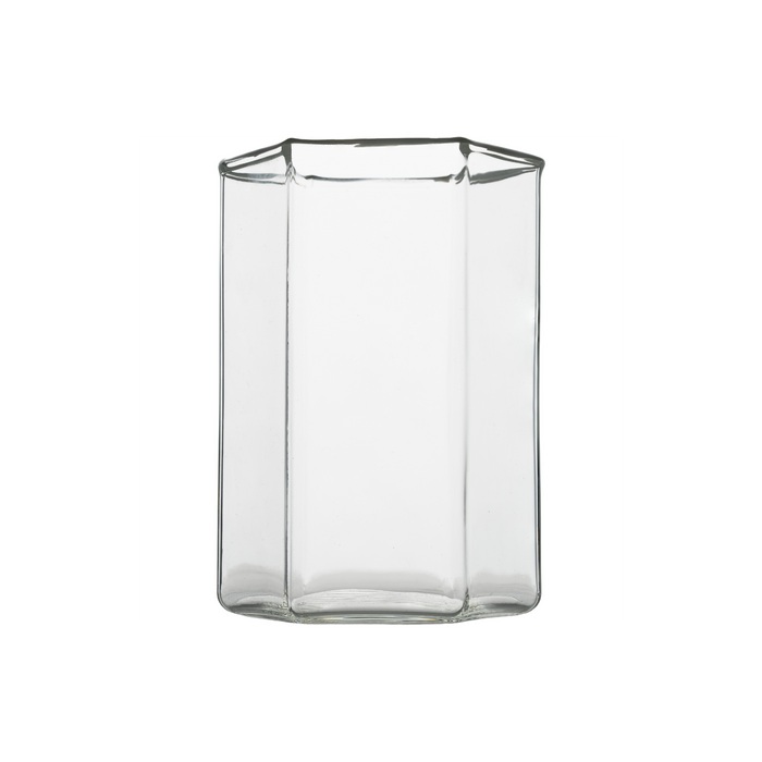 Hampton Hexagon Tumbler, Clear with White Rim, Set of 4