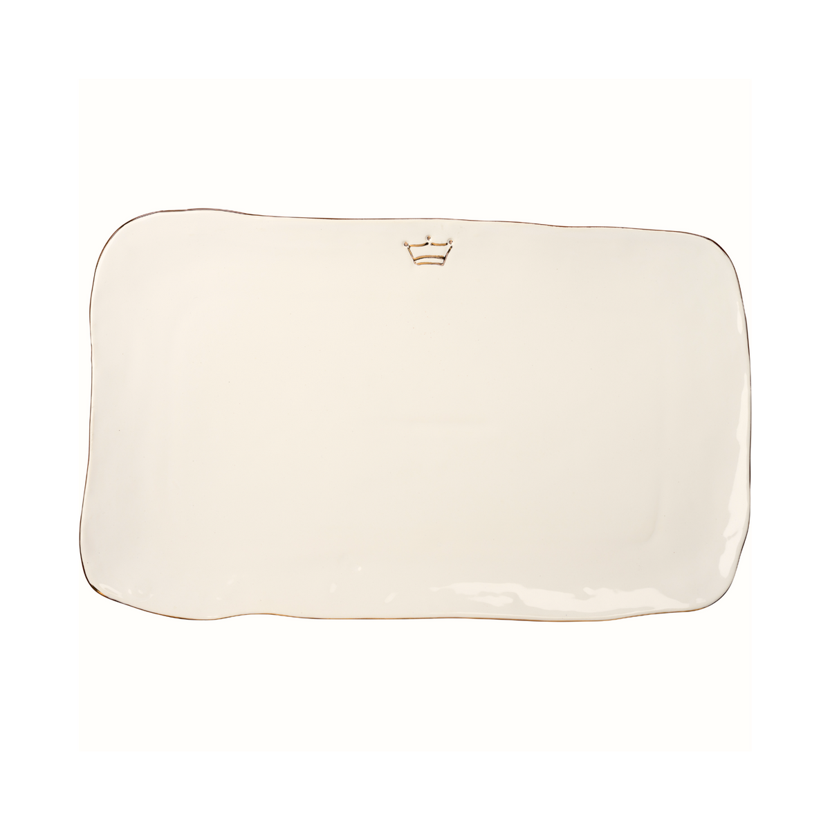 Gold Rim Platter with Crown