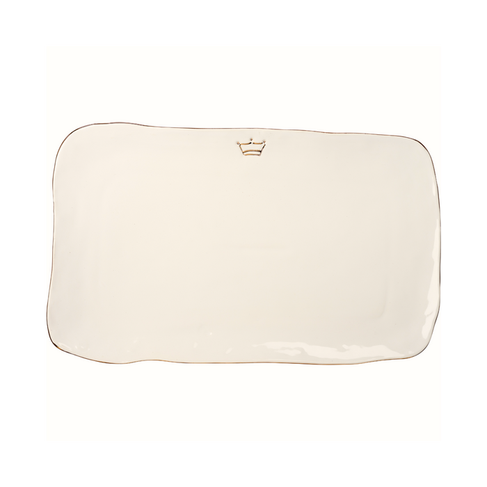 Gold Rim Platter with Crown