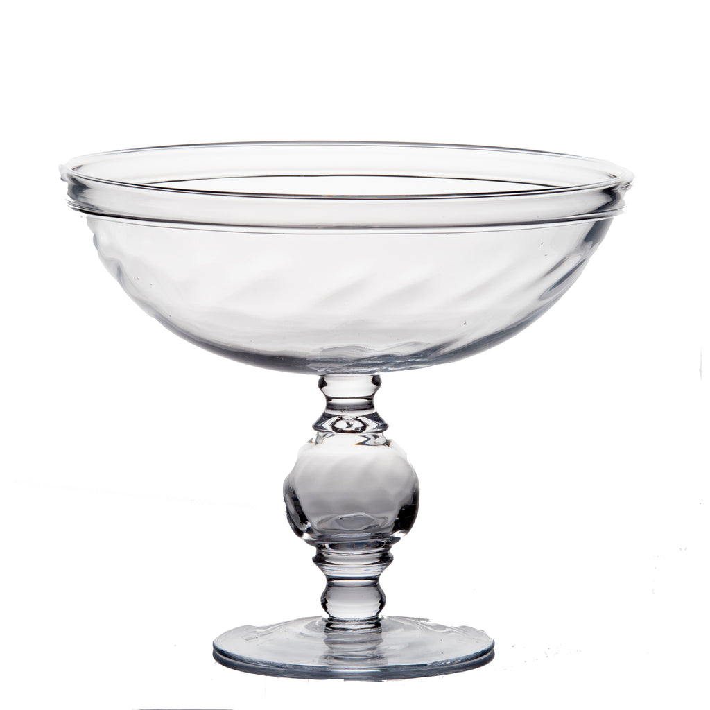 Footed Optic Compote, Clear