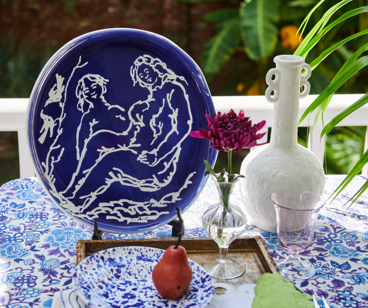 Pablo Round Blue & White Platter