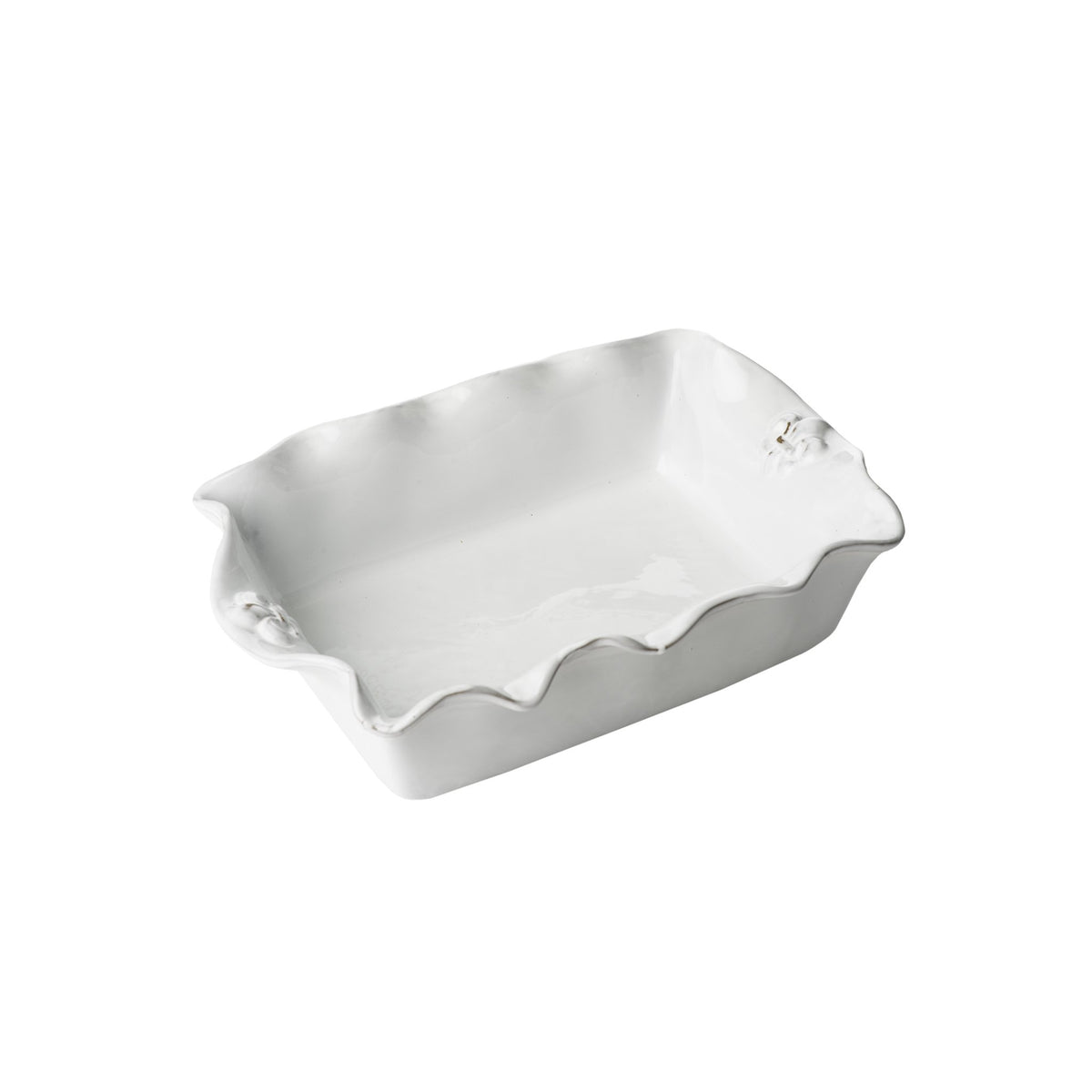 240202 Abigails Wholesale Tabletop Ceramics Dinnerware Fleur de Lis Casserole Rectangular Shape Fleur de Lis