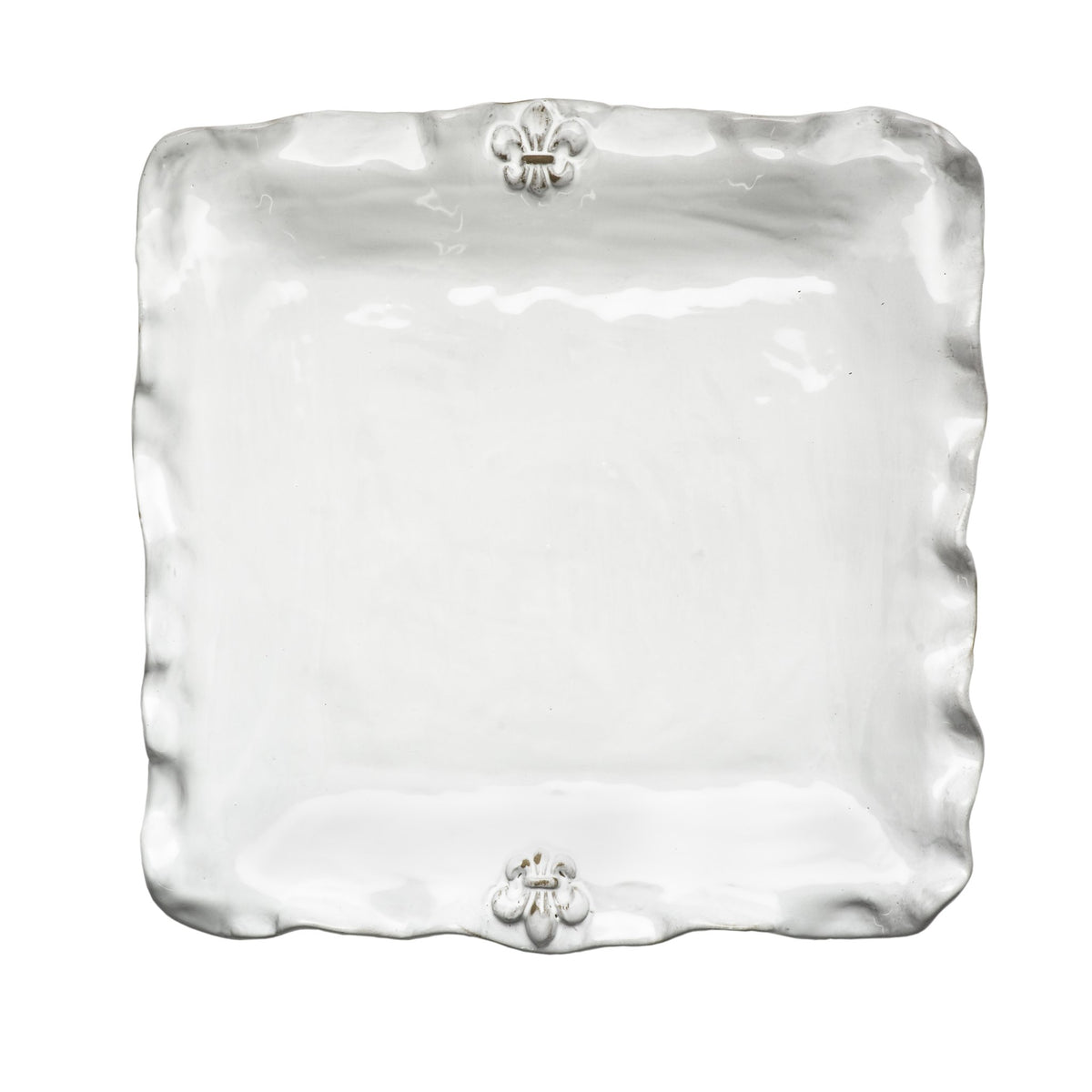 240706 Abigails Wholesale Tabletop Ceramics Platters Fleur de Lis Platter Square Fleur de Lis