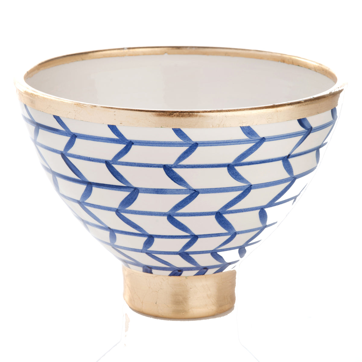 Contempo Collection, Decorative Geometric Ceramic Footed Bowl