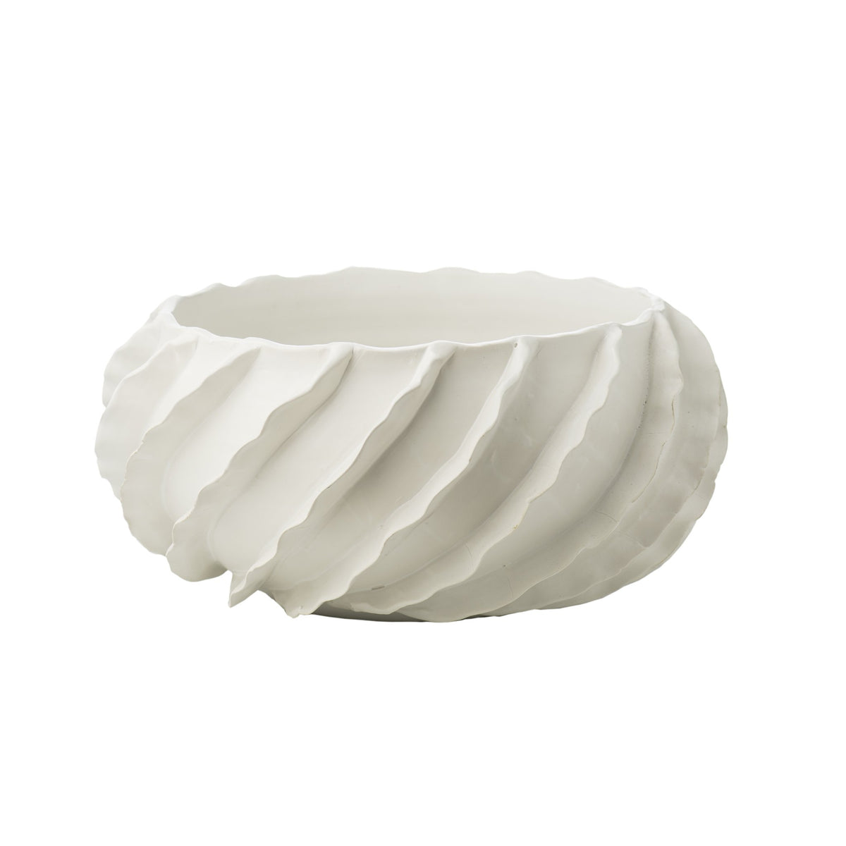 260173 Abigails Wholesale Home Décor Ceramics and Terra Cotta Compotes and Bowls Santa Barbara Bowl Matte White Santa Barbara