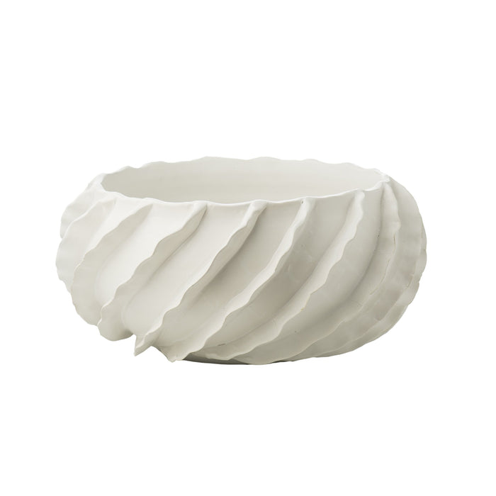 260173 Abigails Wholesale Home Décor Ceramics and Terra Cotta Compotes and Bowls Santa Barbara Bowl Matte White Santa Barbara