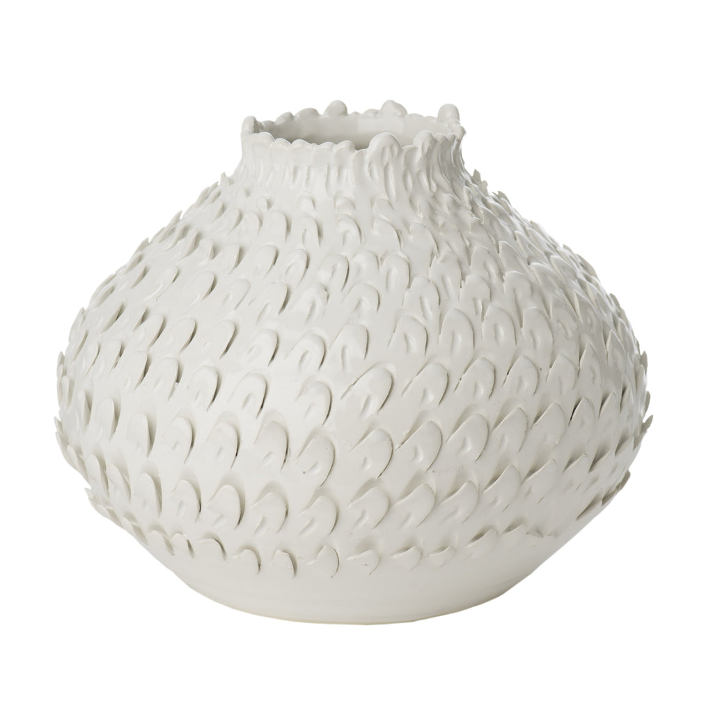 260181 Abigails Wholesale Home Décor Ceramics & Terra Cotta Vases Feathered Vase, Small