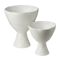 Laguna Footed Compote, Matte White, Large