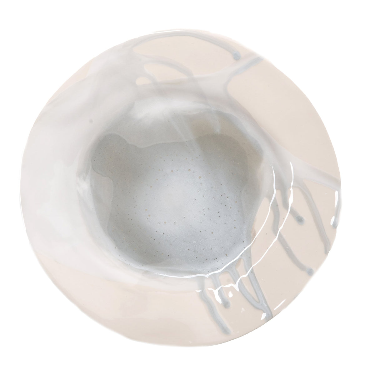 400357 Abigails Wholesale Tabletop Ceramics Dinnerware Splash Ceramic Dessert Plate in Gray and White Set of 4