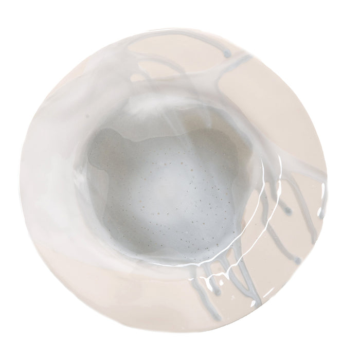 400357 Abigails Wholesale Tabletop Ceramics Dinnerware Splash Ceramic Dessert Plate in Gray and White Set of 4