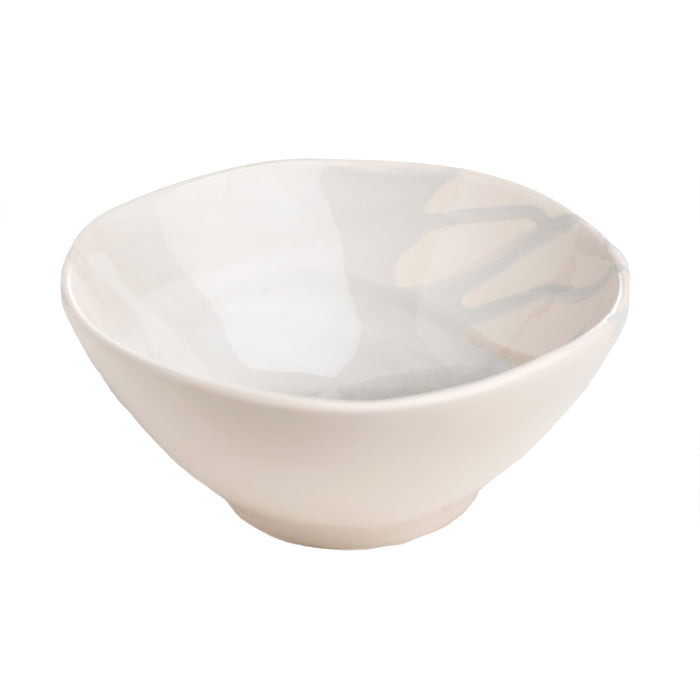 Splash, Ceramic Soup Bowl in Gray and White, Set of 4