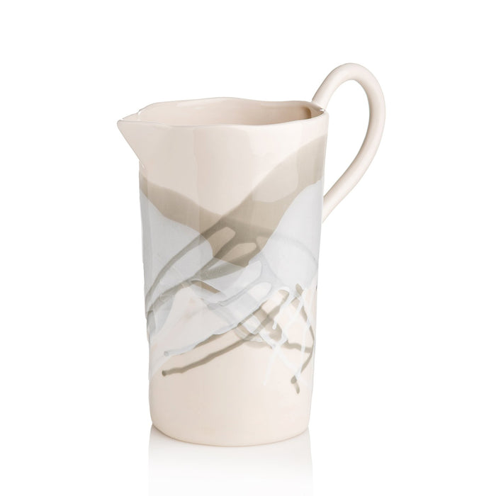 Splash, Ceramic Pitcher Gray and White
