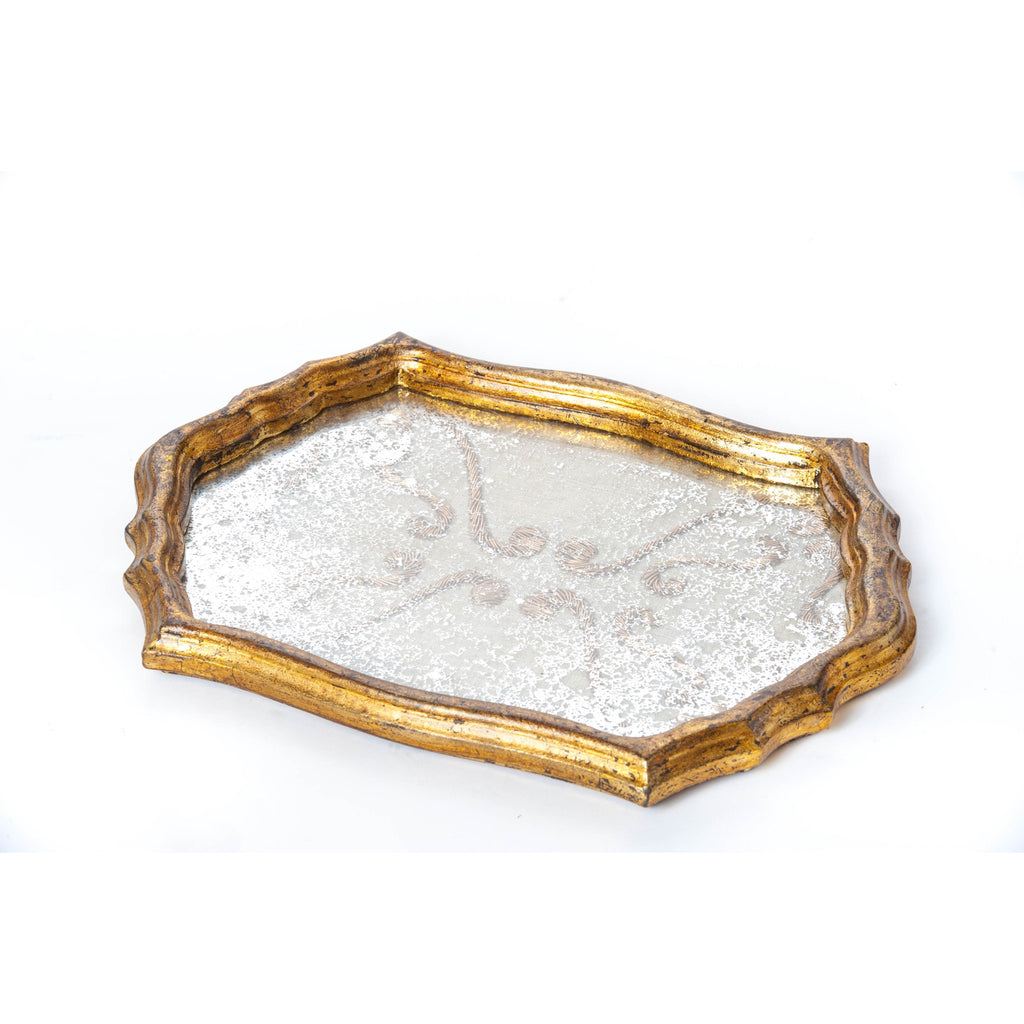 524910 Abigails Wholesale Tabletop Wood and Metals Trays Vendome Tray Antique Fabric Surface Vendome
