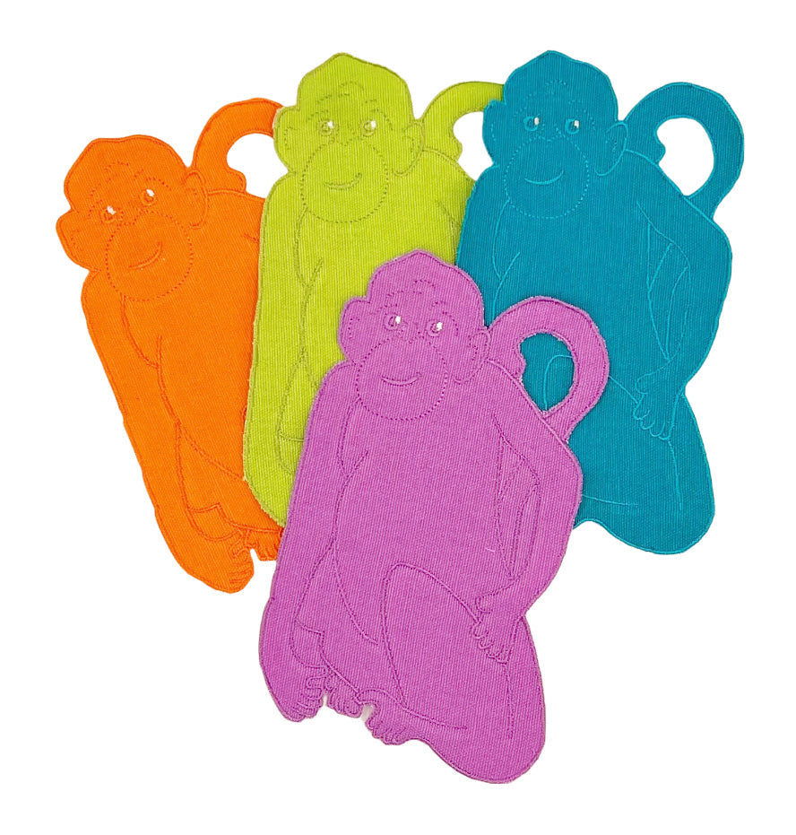 Monkey Cocktail Napkin, Assorted Set/4
