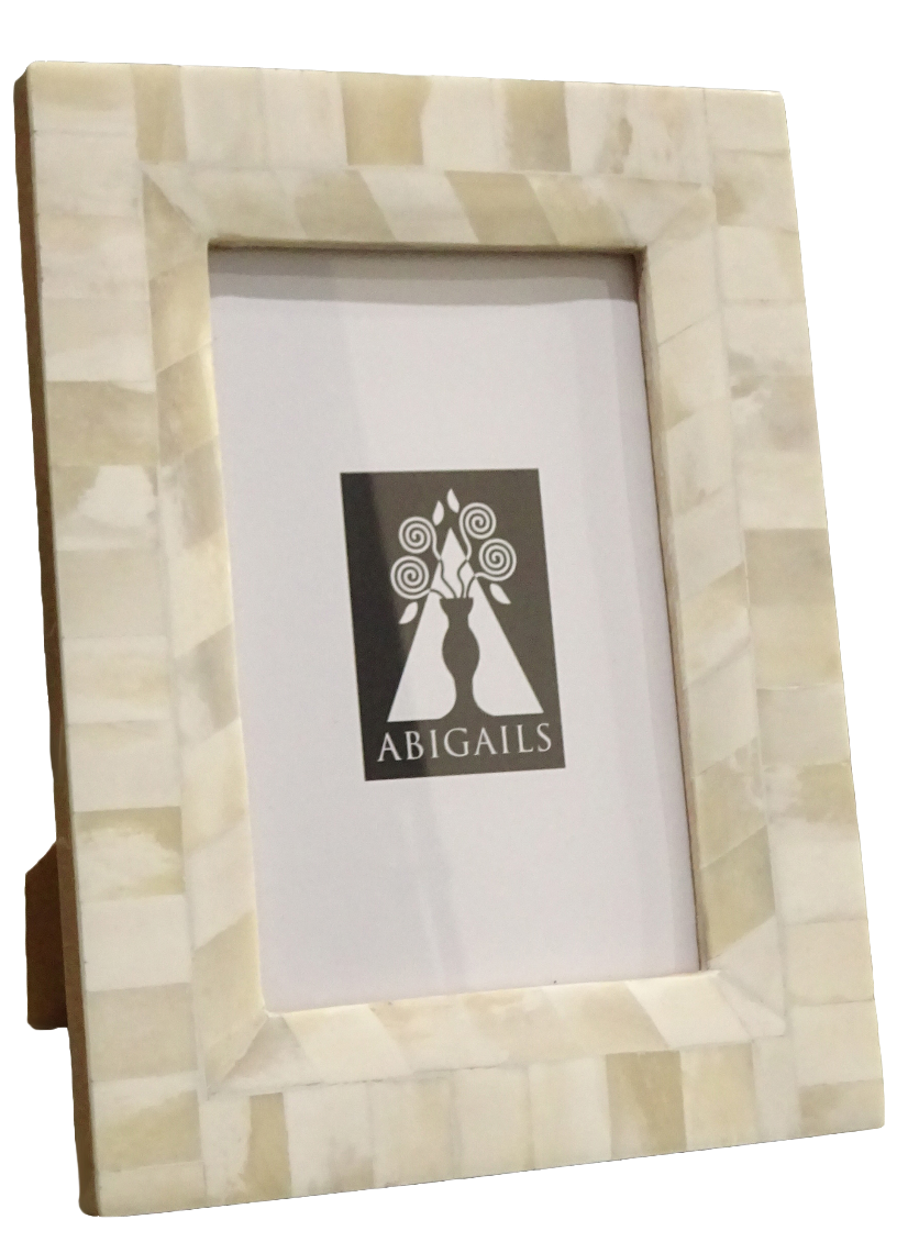 Inlaid Frame, Bone, 4X6 Photo